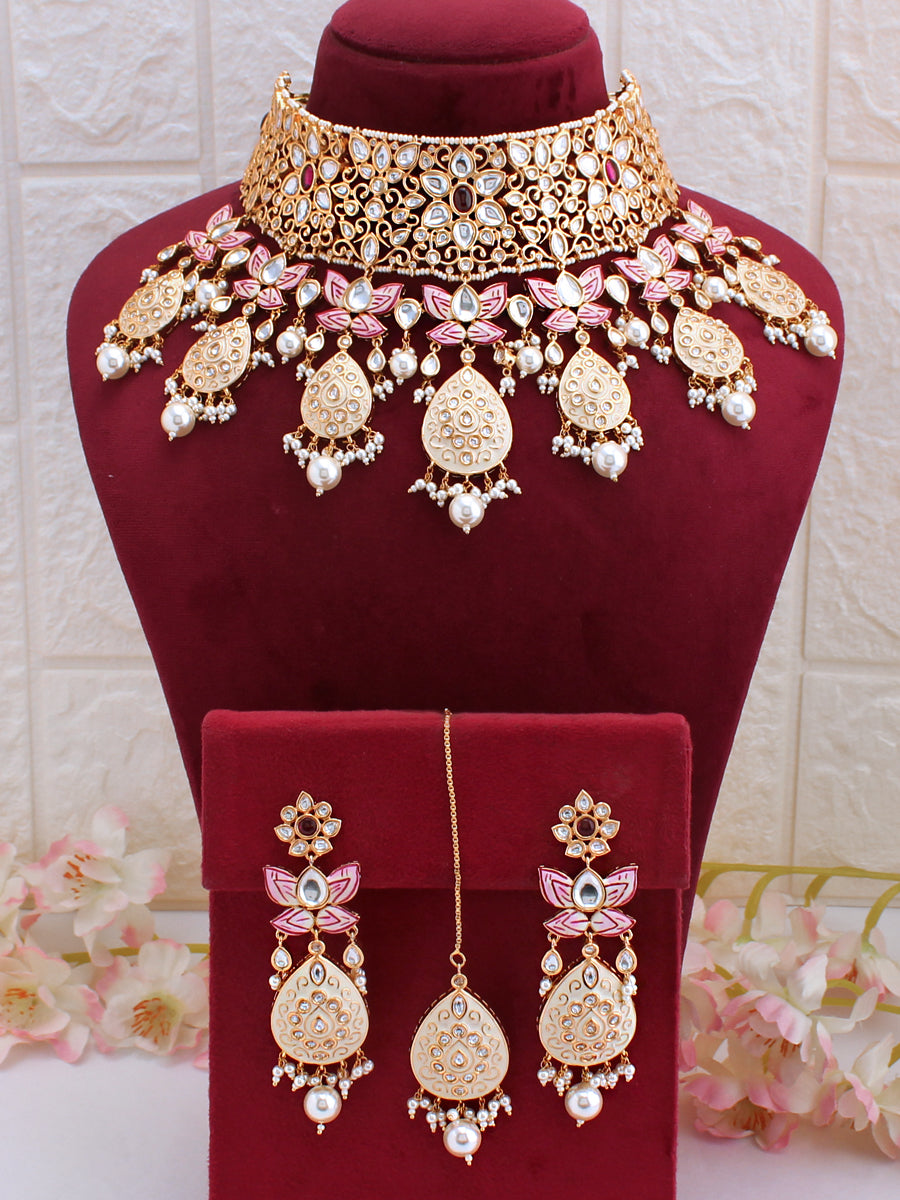 Akshdha Necklace Set-Ivory
