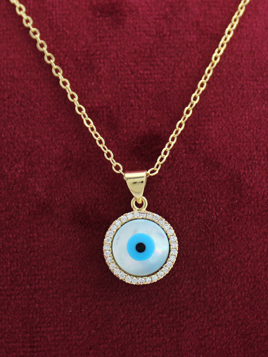 Round Evil Eye Pendant Chain / Necklace