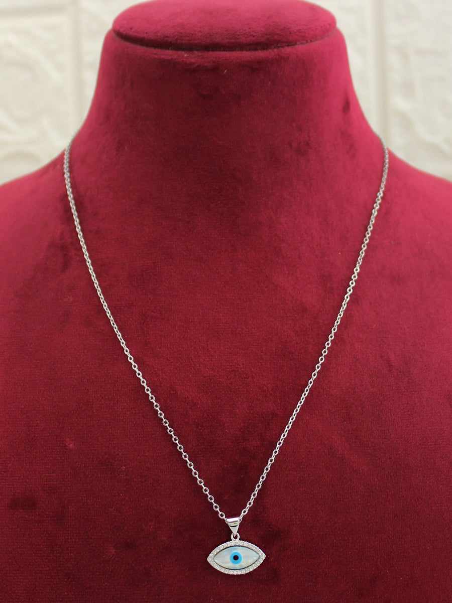 Evil Eye Pendant Chain / Necklace-Silver