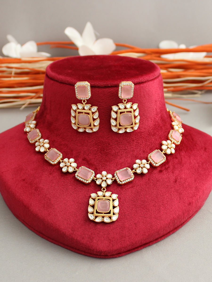 Amishi Necklace Set-Pastel Pink