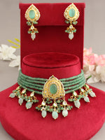 Gunjan Necklace Set-Mint Green
