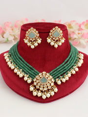 Pranjal Choker Necklace Set-Mint Green