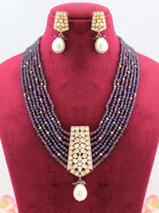 Adwita Long Necklace Set-Purple
