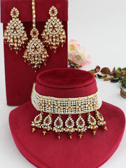 Parinaaz Choker Necklace Set-Maroon