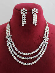 Ermina Bib Necklace Set-Silver