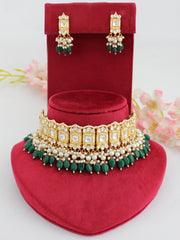 Nirali Choker Necklace Set-Green