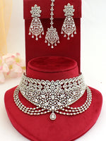 Aliza Necklace Set-Silver