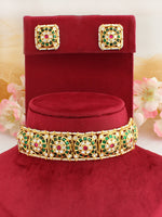 Nidhika Necklace Set-Pink / Green