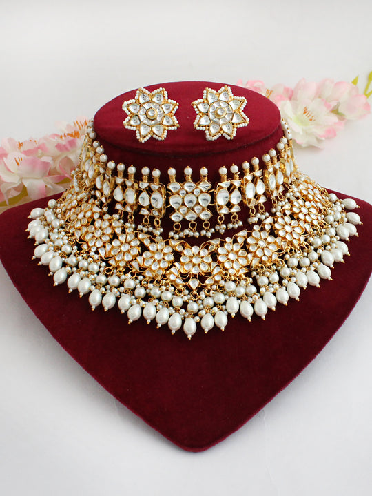 Nitika Necklace Set-White