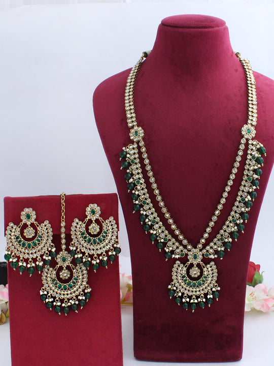 Suhana Long Necklace Set-Green