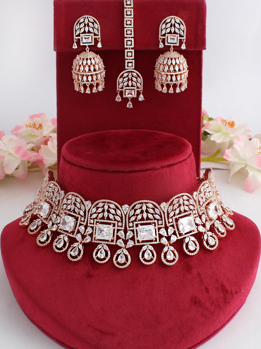 Noshin Necklace Set-Rose gold
