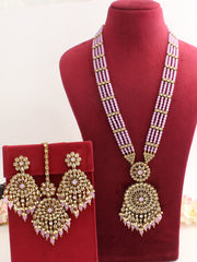 Mansha Long Necklace Set-Lavender