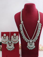 Suhana Long Necklace Set-Mint Green