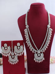 Suhana Long Necklace Set-Pastel pink