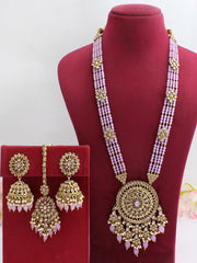 Jigyasa Long Necklace Set-Lavender