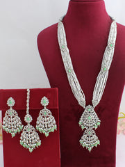 Sonali Long Necklace Set-Mint Green