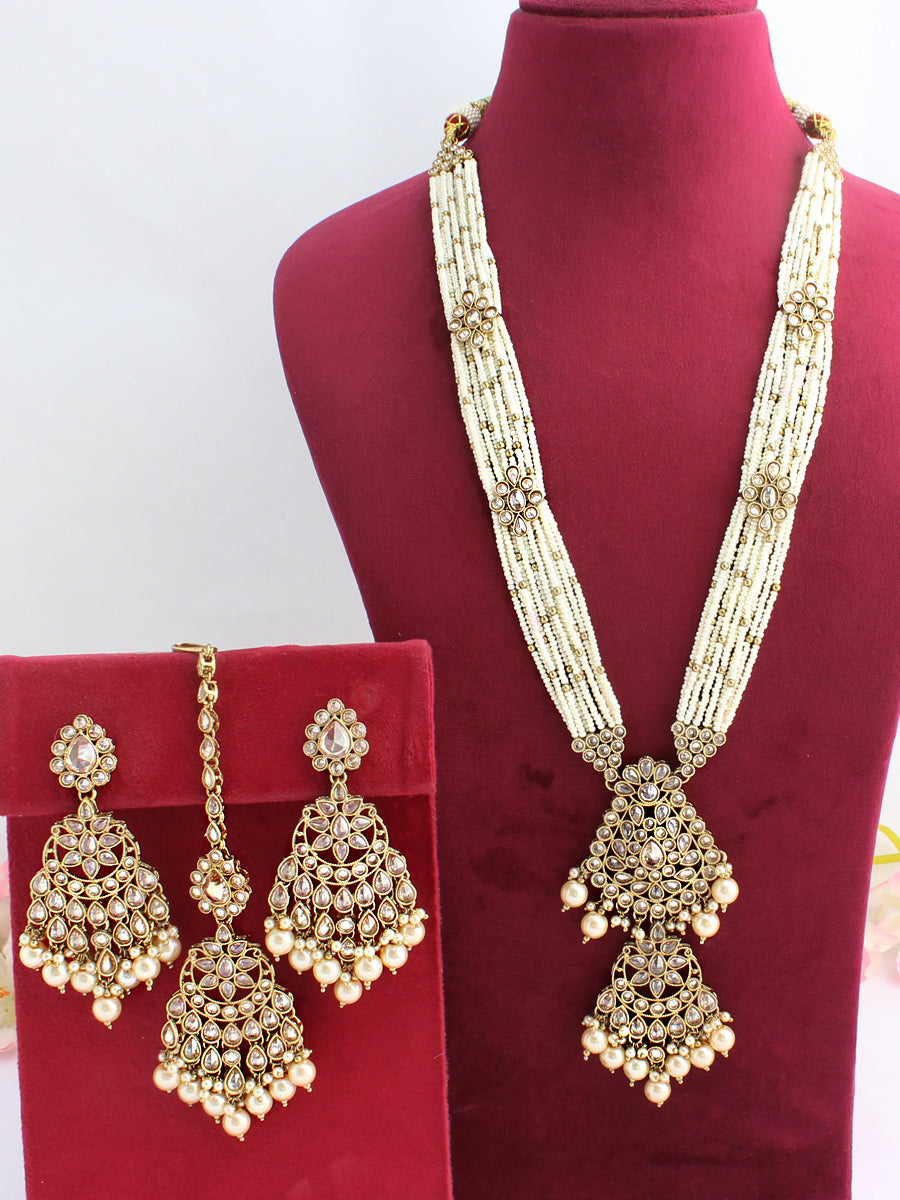 Sonali Long Necklace Set-Gold