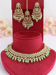 Ritavi Bib Necklace Set-Mint Green