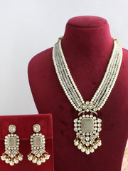 Pragati Long Necklace Set-Ivory