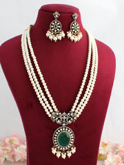 Mansi Long Necklace Set-Green