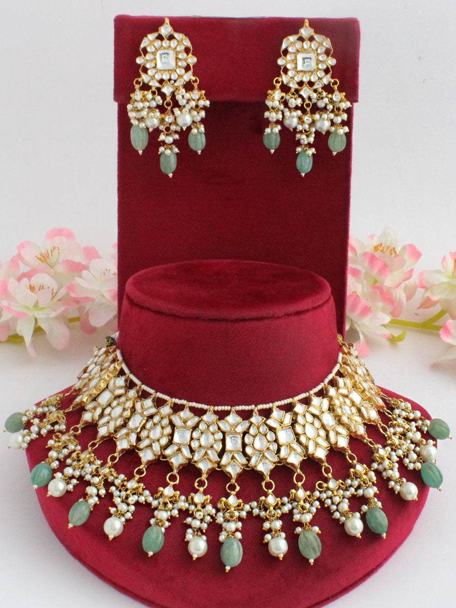 Sheetal Necklace Set-Mint Green