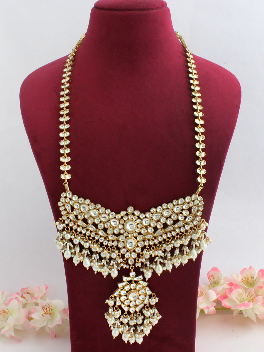 Kanishka Ranihaar Long Necklace-White