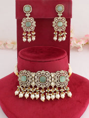 Bhumi Choker Necklace Set-Mint Green