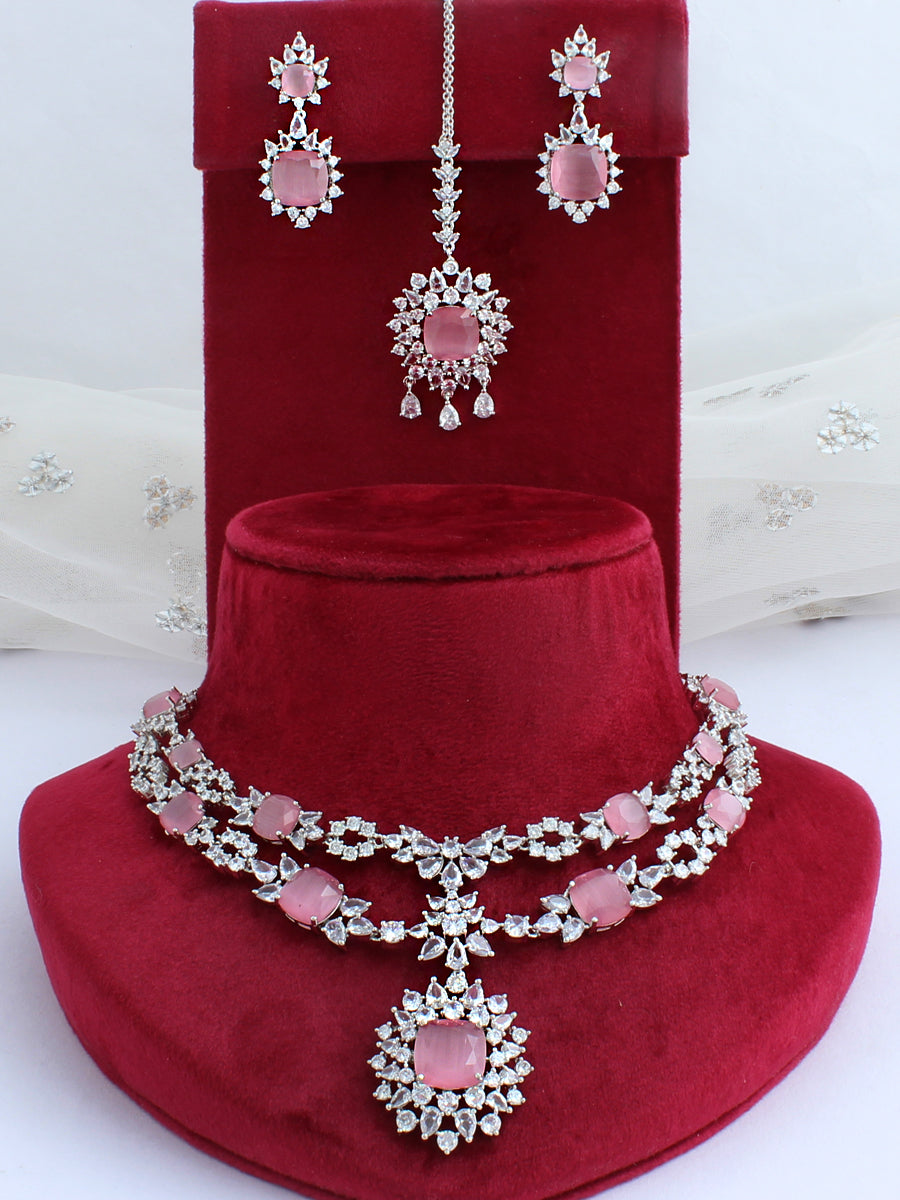 Anayra Necklace Set-Pastel Pink