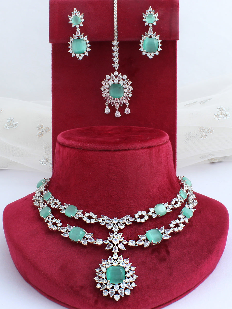 Anayra Necklace Set-Mint Green