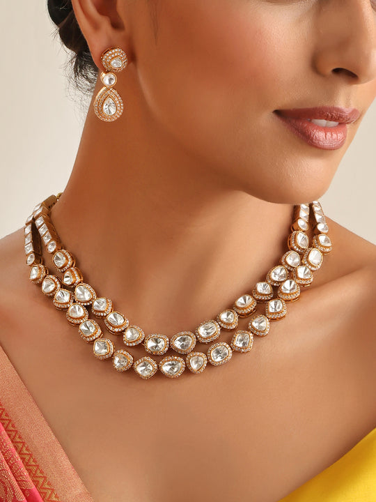 Aishwarya Necklace Set-White