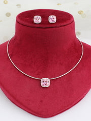 Saina Hasli Necklace Set-Pink