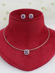 Saina Hasli Necklace Set-Purple