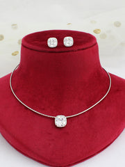 Saina Hasli Necklace Set-Silver