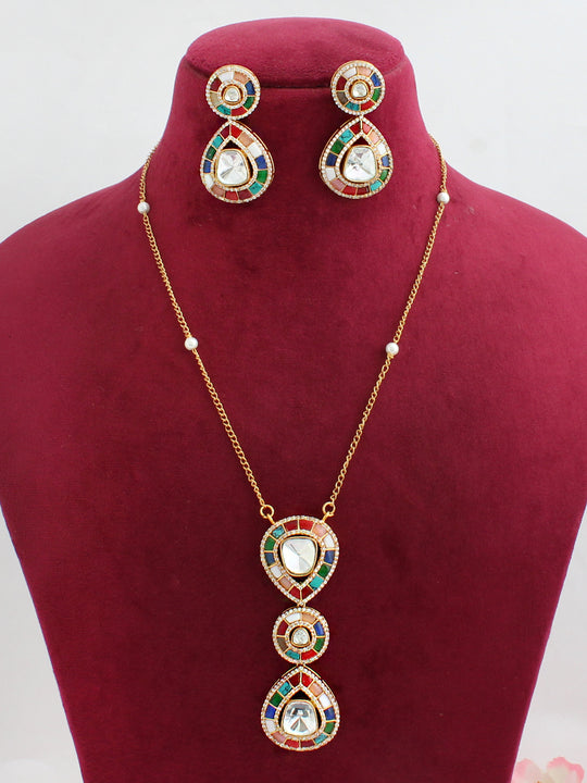 Misha Long Neckace Set-Multi Color