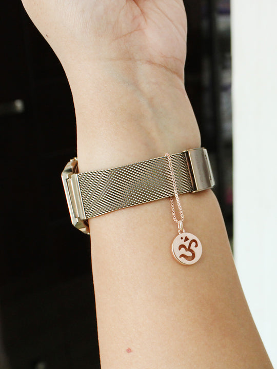 Rose Gold Om Watch Charm-Rose Gold