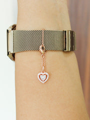 Heart Watch Charm-Rose Gold