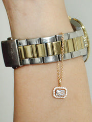 Rose Gold Diamond Watch Charm - Golden
