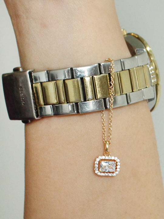Rose Gold Diamond Watch Charm - Golden